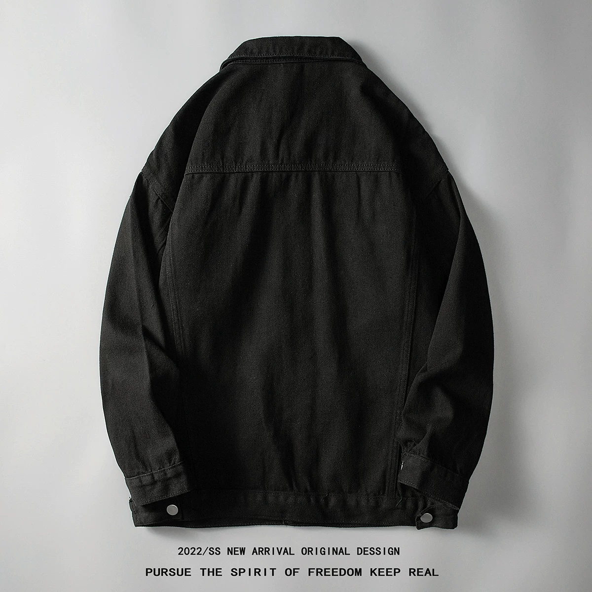 Черная джинсовая демисезонная универсальная куртка, Oversize