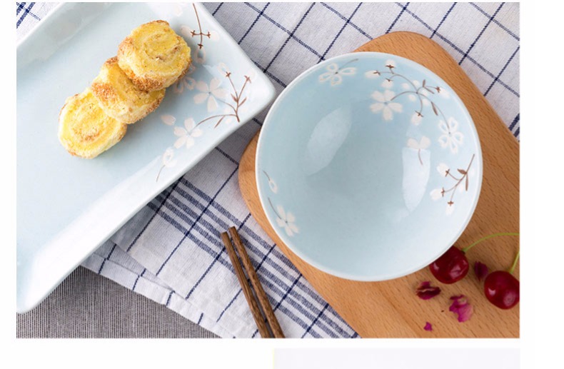 Yuquan "sakura" Japanese suits for the dishes chopsticks household ceramics tableware 0 combination the rice bowls