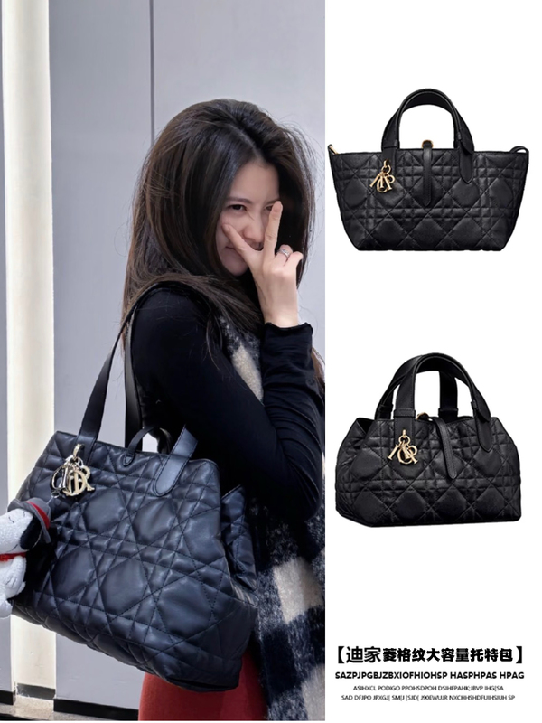Native Style Bag! Diamond-Patterned Handbag, Single Shoulder Tote Bag, 2026 New Model, High-End Feel, Genuine Leather, Large Capacity