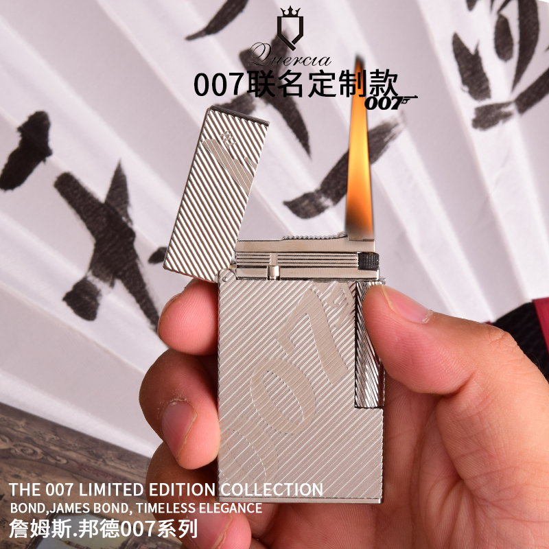 Quercia Langsheng lighter James Bond 007 movie co-branded version side-slip steel tone kerosene lighter