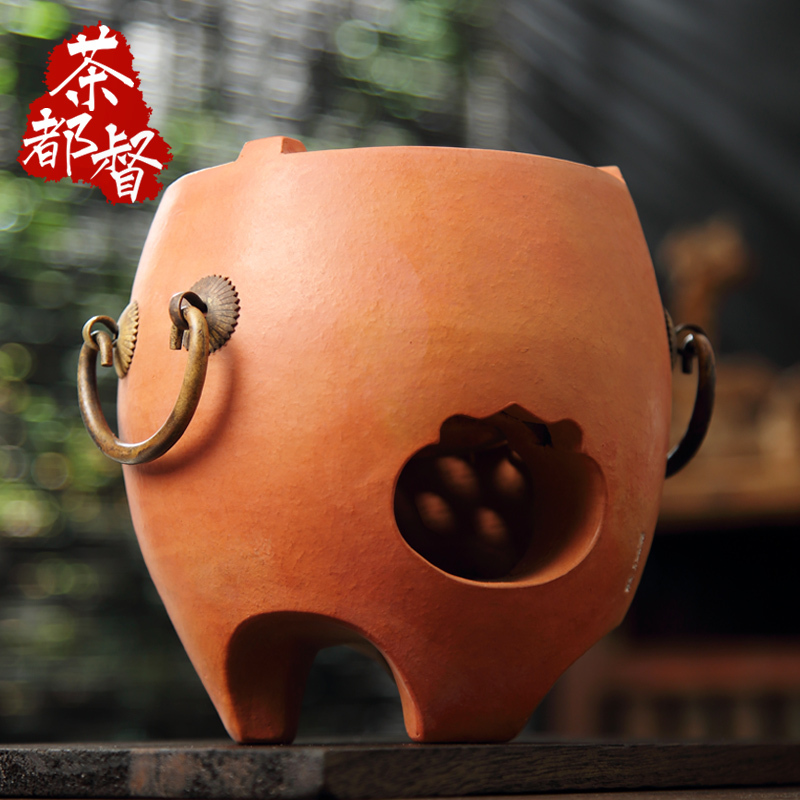 Tongwen Song's Secondary Kiln, Tianyao Series Mountain Pot Small Stove, Handmade Charcoal Stove, Strongman Stove, Red Clay Gongfu Tea Stove