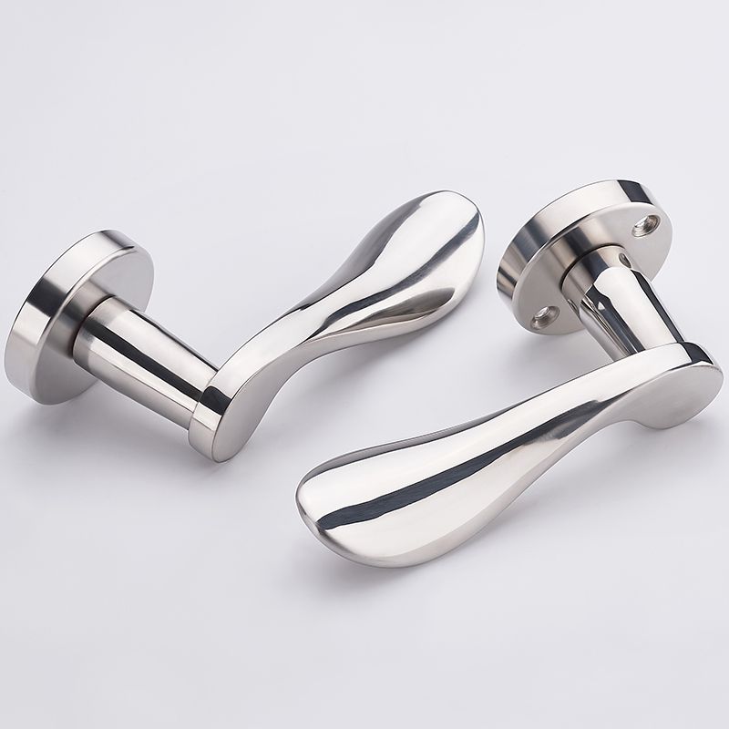 New stainless steel door lock room bedroom door lock three pieces of cosmetic room door handle simple European real