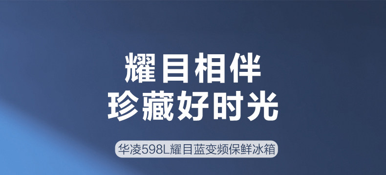 华凌 BCD-598WKPZH 单对开门冰箱 598L 蓝色 图3