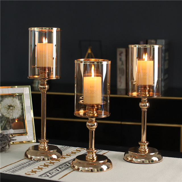 Light Luxury Ornaments, Scandinavian Style Candle Holder Ornaments, Romantic Candlelight Dinner Props, Home Dining Table Candle Holder Decorations