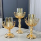Light Luxury Ornaments, High-End European-Style Golden Glass Aromatherapy Candle Holder, High-End Living Room Dining Table Romantic Candle Ornaments