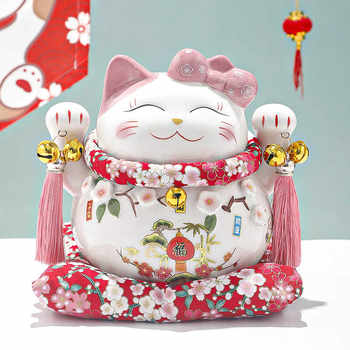 Light Luxury Ornaments, Lucky Cat Piggy Bank, Ceramic Ornaments, High-Looking, Festive and Creative New Year Gifts for Children