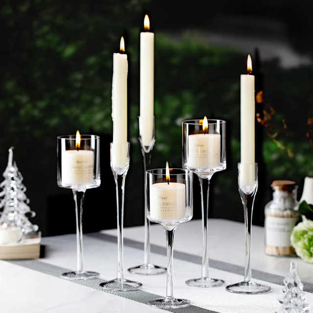 Light Luxury Decorative Candlesticks, European-Style Valentine's Day Romantic Candlelight Dinner Candles, Wedding Banquet Hotel Birthday Decorations