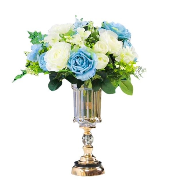 Light Luxury Ornaments, European-Style Crystal Glass Vases, High-End Restaurant Decorations, Table Dried Flower Arrangements, Living Room Decorations