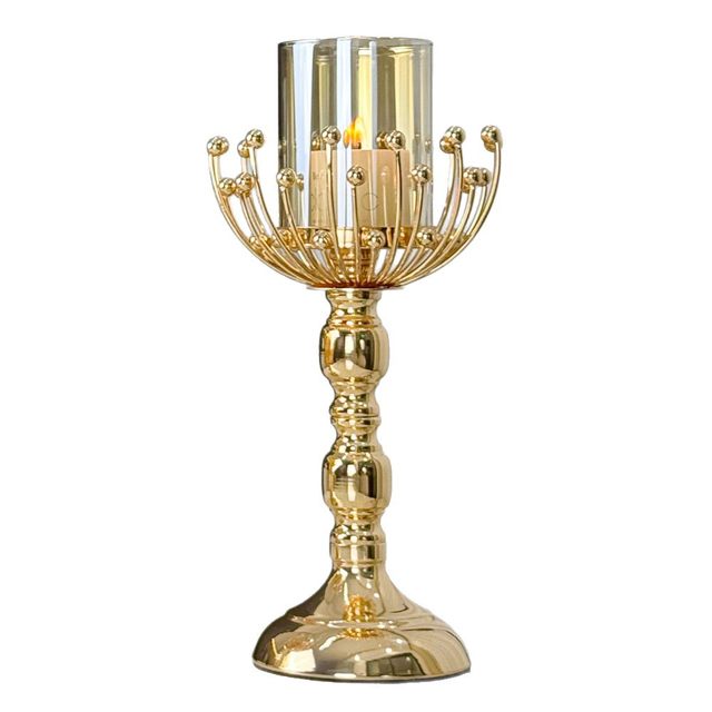 Light Luxury Ornaments, High-End European-Style Golden Glass Aromatherapy Candle Holder, High-End Living Room Dining Table Romantic Candle Ornaments