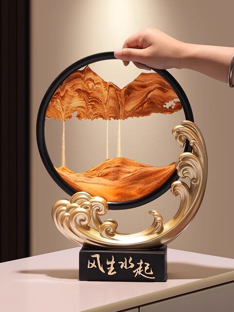 Light Luxury Ornaments, Flowing Sand Painting Ornaments, Housewarming Gifts, Office and Living Room Decorations, Stress-Relief Ornaments