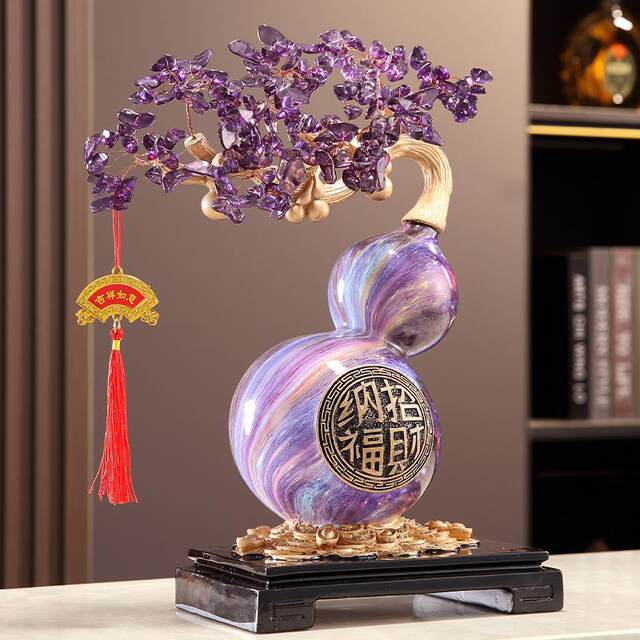 Light Luxury Ornament, Crystal Gourd, New Chinese Style, Good Luck and Prosperity Ornament, Gourd Living Room Decoration, Housewarming Gift