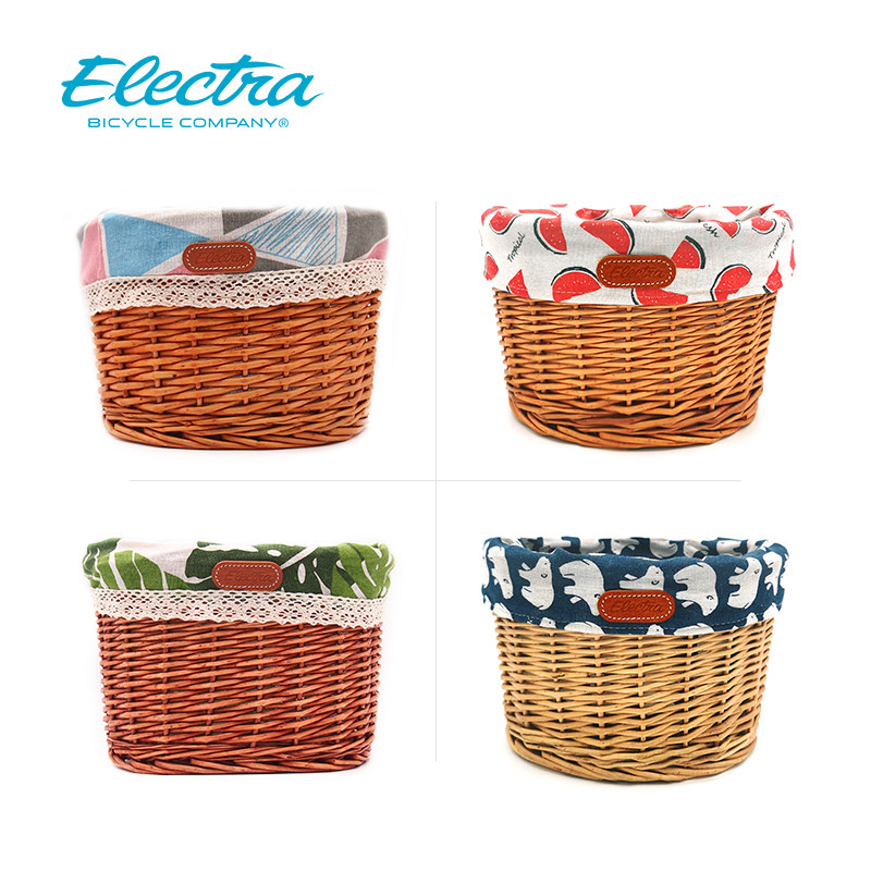 Electra Children's Bike Bamboo Car Basket Accessories Pedaling Bike Universal Car Basket Pure color Decorative Creativity