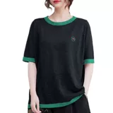 Летняя тонкая футболка для отдыха, короткий рукав, круглый воротник, в корейском стиле