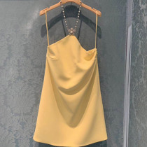 Yellow dress 2020 new summer suspender skirt female summer French skirt sexy temperament thin fairy dress