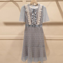 2020 new Platycodon grandiflorum French retro careful machine dress female summer slim small heavy industry skirt