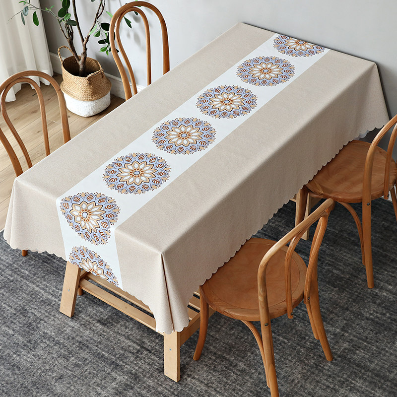 Tablecloth waterproof, oil-proof, anti-scalding, disposable pvc plastic tablecloth, rectangular table mat, household square table, tablecloth customization