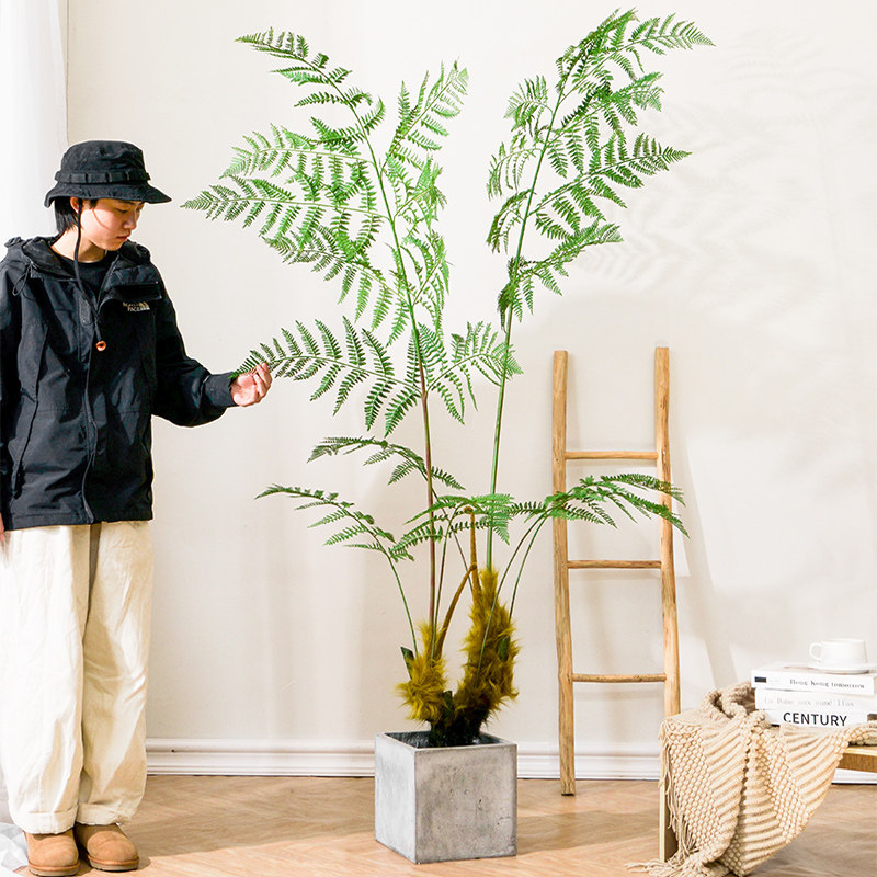 Bionic green plant living room simulation fake tree golden monkey que monkey head fern indoor potted decoration landscaping ornaments