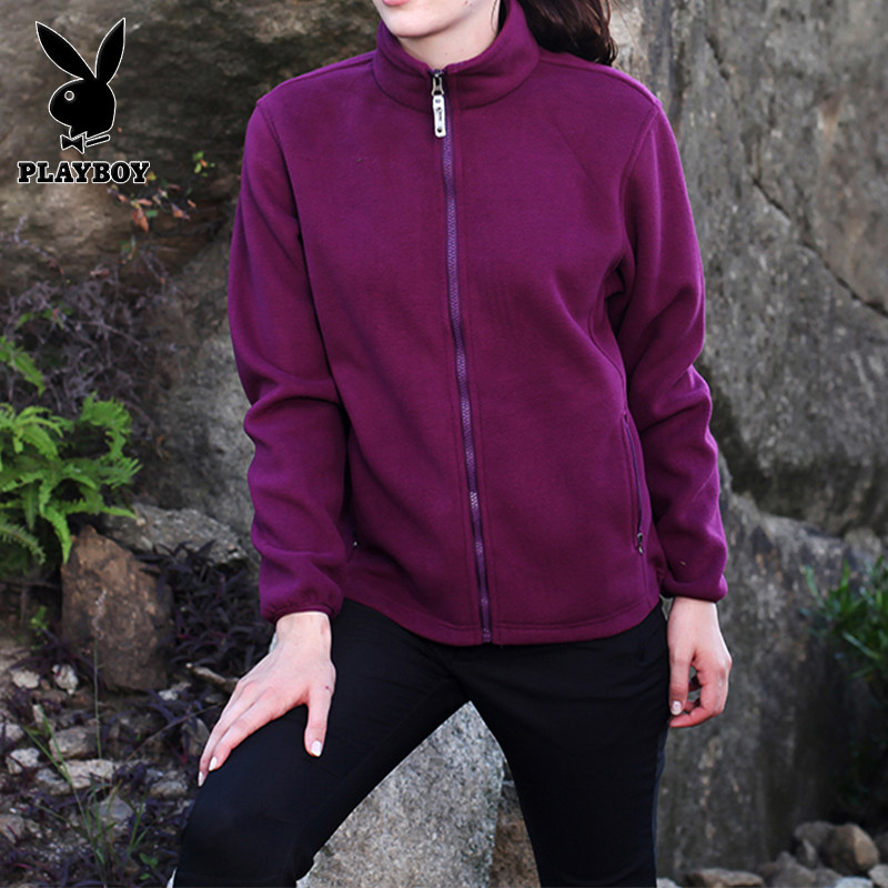 Playboy Rocks Fitt Woman Spring and Fall Outdoor Fitting Fitting Men Warm Coral Velvet