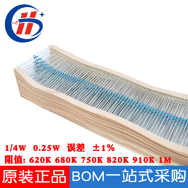 Metal film Five Thronic Ring Resistance 1 4W 0 25W 1% 620K 680K 680K 820K 820K 1M 820K