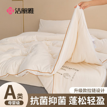 Jialiya Antibacterial Soybean Fiber Quilt Winter Quilt Thickened Warm Cotton Quilt Core Quilt Two-In-One Zipper Style