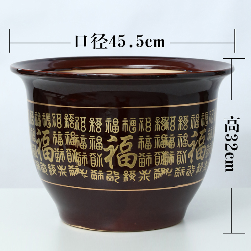 Ceramic Flower Pots for Home Use, Extra-Large Diameter, with the Character'福' for High-End Fortune Trees and Money Trees, Clearance Sale Ceramic Flower Pots for Home Use, Extra-Large Diameter, with the Character'福' for High-End Fortune Trees and Money Trees, Clearance Sale