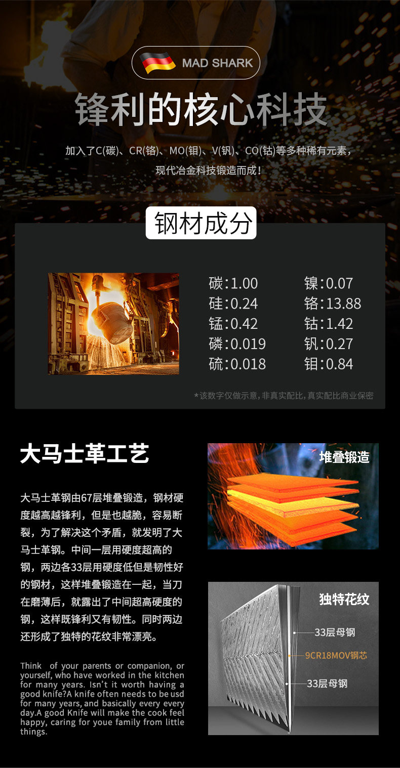 安享好物 安享A级水果刀-狂鲨龙雀 大马士革水果刀  