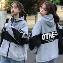 Grey Sweater Jacket Woman Han Edition Loose Spring Autumn Thin style Lazy Wind Day Ensemble ancient Fried Street Long Sleeve Autumn Clothing Blouse