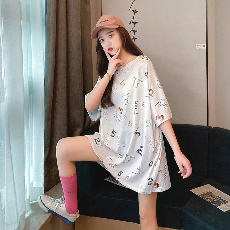 White t-shirt women's 2020 summer short-sleeved loose super a top ins student half sleeve Korea Dongdaemun women's clothing
