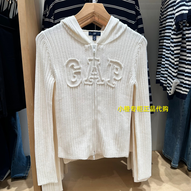 Gap Women's Jacket 2026 Autumn New Logo Hooded Knitted Cardigan Jacket 2Sw623004 Gap Women's Jacket 2026 Autumn New Logo Hooded Knitted Cardigan Jacket 2Sw623004