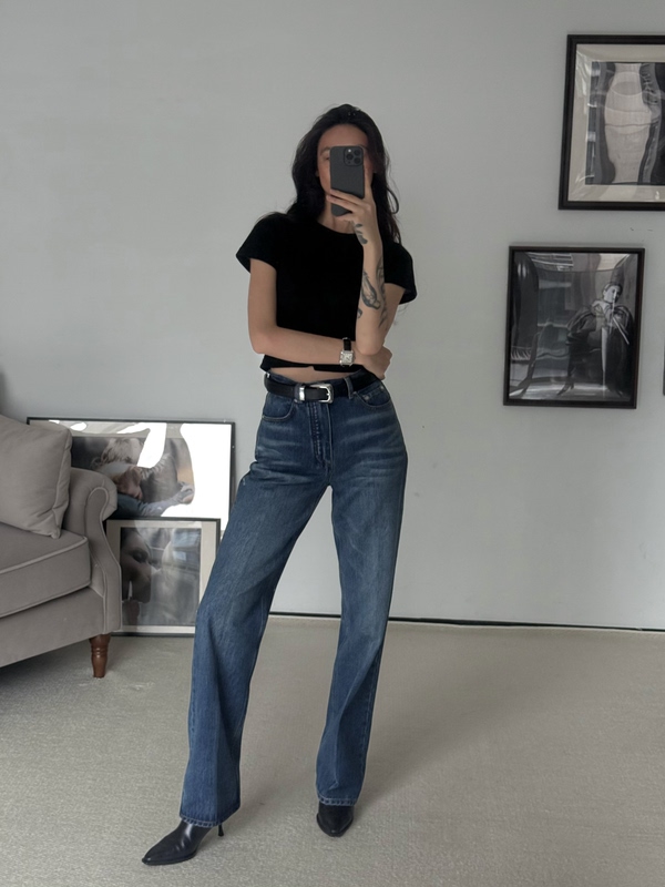 Kylie American Denim* Whiskered Washed High-Waisted Pleated Jeans