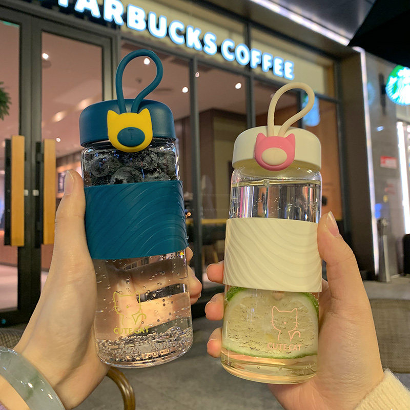 Cup fresh forest system simple heat-resistant transparent glass drinking cup women's home convenient girl heart high value cute