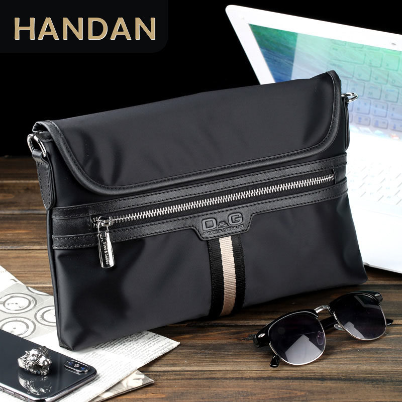 Bag Men's Large Capacity Clutch Hand Handle Waterproof Nylon Canvas Business Casual Crossbody Bag Personality Fashion Handbag