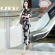 2022 new summer French dress high-end temperament lady goddess fan high-end loose printing long skirt women