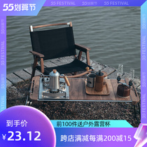 Springhill Outdoor Igt Fold Table And Chairs Combined Black Walnuts Camping Picnic Barbecue Table Detachable panel