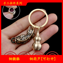 Milan Terre ancient copper leopard open cover hyacinth Shasha creative key buckle Xin Ya pint pure copper China wind five emperors
