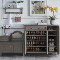 Door shoe cabinet home large-capacity locker multi-layer entrance entrance cabinet light luxury entrance cabinet solid wood Hall Cabinet