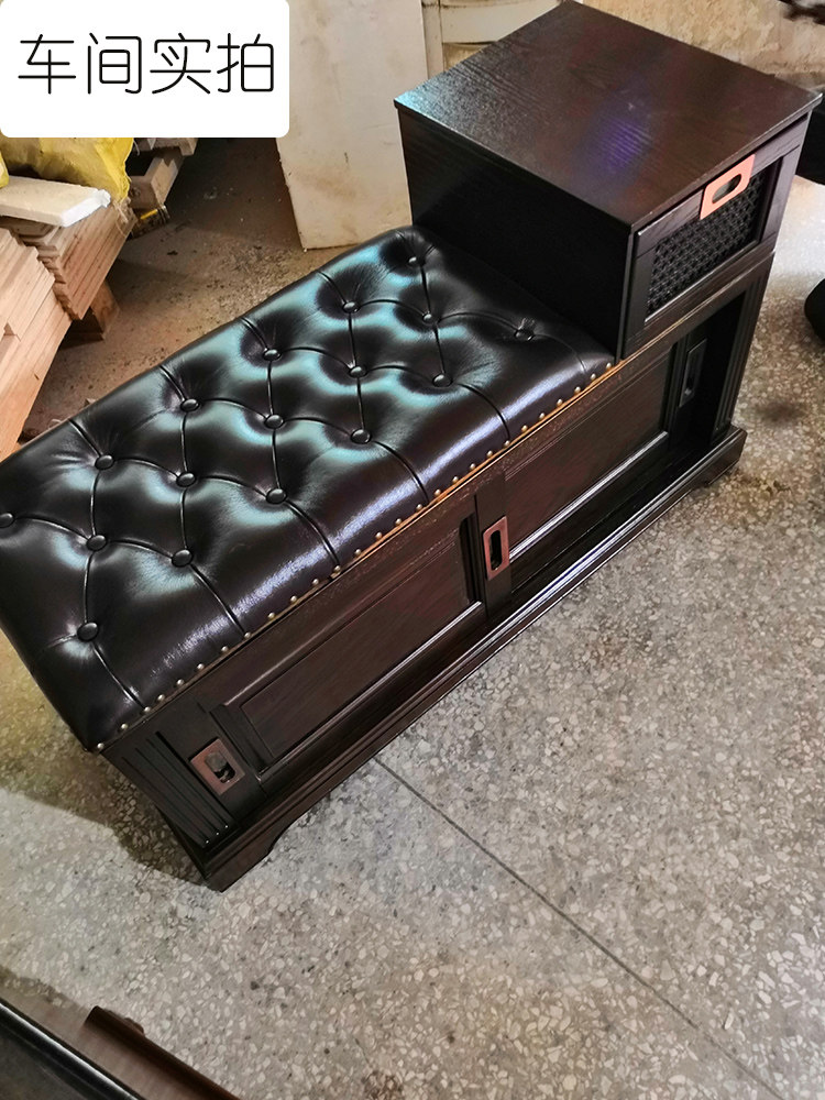 Household shoe cabinet Household door entrance cabinet Shoe cabinet One solid wood shoe stool Living room storage cabinet Rattan storage cabinet