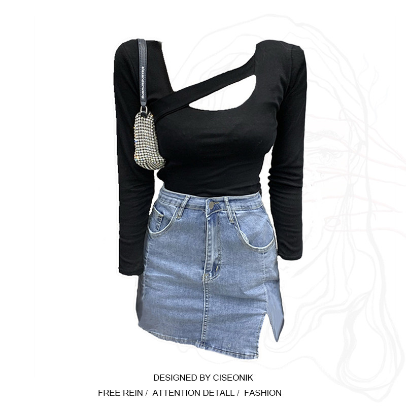 Large size SIZE FAT SISTER DESIGN SENSE LITTLE HEART MACHINE HOLLOWED-OUT T-SHIRT PURE COLOR 100 HITCH BODY DISPLAY SLIM SHORT AND LONG SLEEVE BLOUSES WOMAN