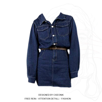 Slightly fat plus size net red denim short skirt dress fat mm fried street skirt looks thin and covers belly female 2022 spring age reduction