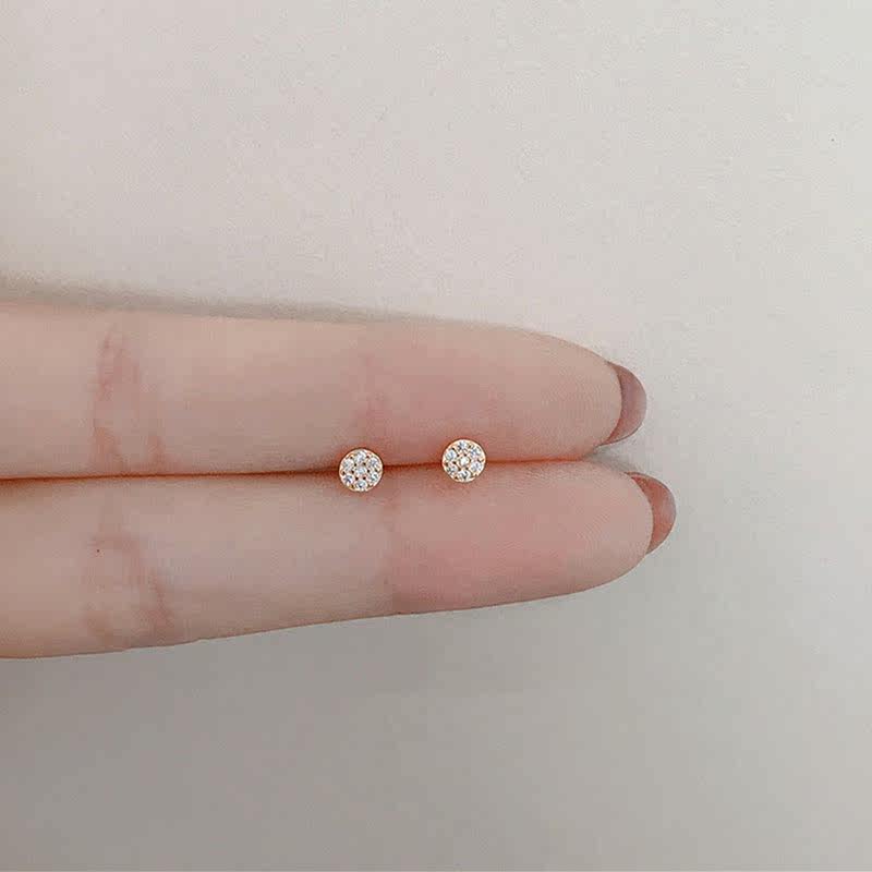 South Korea Earnail Female Summer Pure Silver Small 2021 New Tide Round Earrings Earbone Nail Minimalist Superior Sense