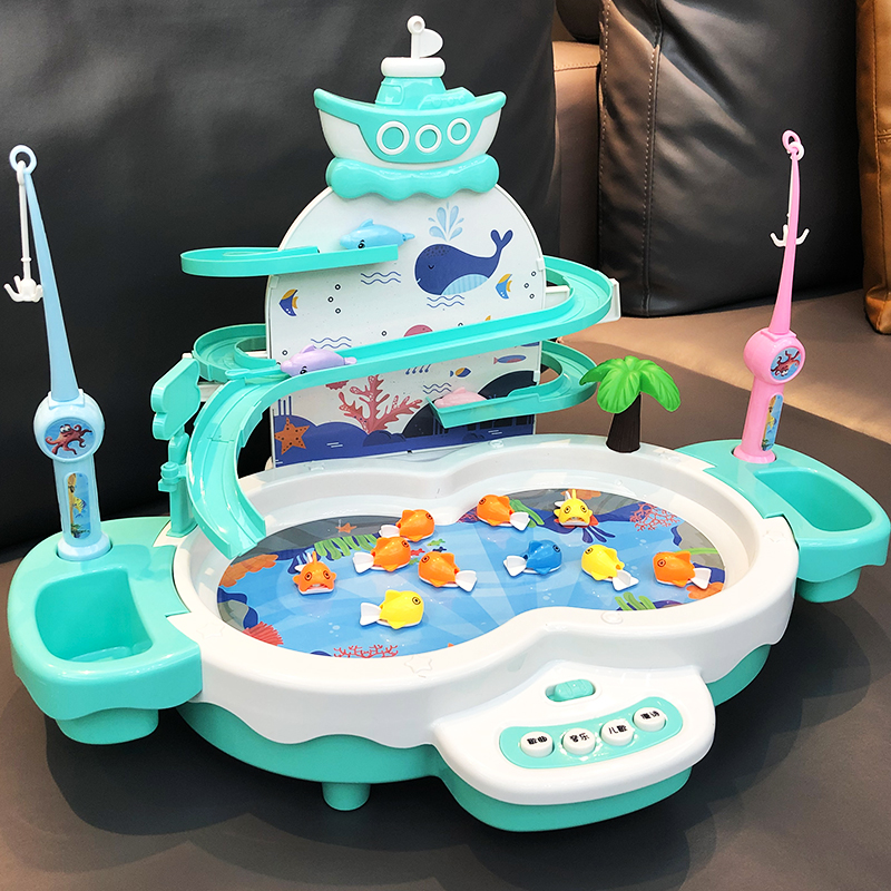 Baby magnetic fishing platform toy parent-child interaction one 2-3 three and a half years old 4 boys puzzle early education children fishing pond