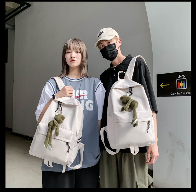2020 new Korean version double shoulder bag for men and women travelling 100 hitch kit Campus lovers pure color student computer bag
