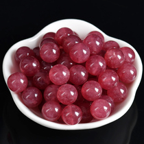 Deep red strawberry crystal jade medullary beads semi-finished DIY crystal string beads handmade bracelet necklace dove blood red crystal