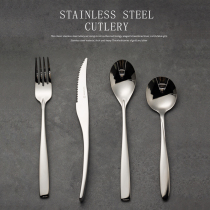 One Hunt Two creative hotel Stainless Steel Sweet Steak Knife Fork Spoon Pure Color West Cutlery Hall Light Lavish Three Suits