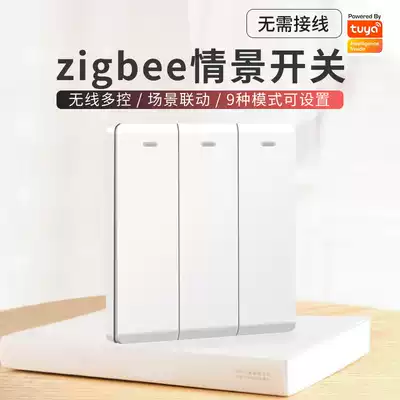zigbee graffiti smart home system scenario control panel Smart Switch double cut no wiring random stickers