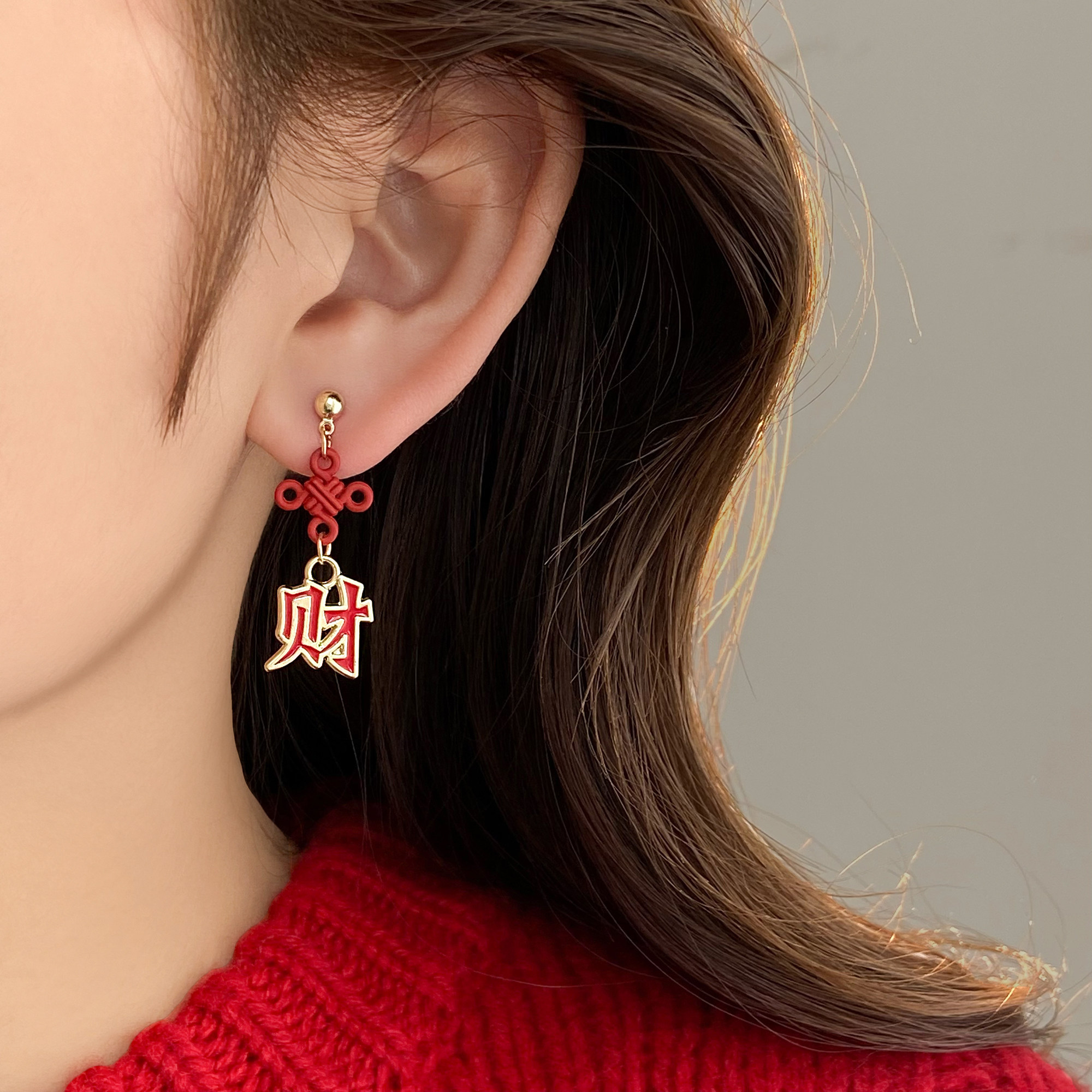 Fortune 2025 New Year Earrings 2025 New Popular Style High-End Autumn and Winter Earrings for Women Without Pierced Ears Ear Clips Ear Accessories