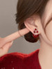 Red Flower Earrings for Women, Unique and Beautiful Earrings, 2026 New Hot Style, High-End, Light Luxury, Elegant and Stylish Earrings