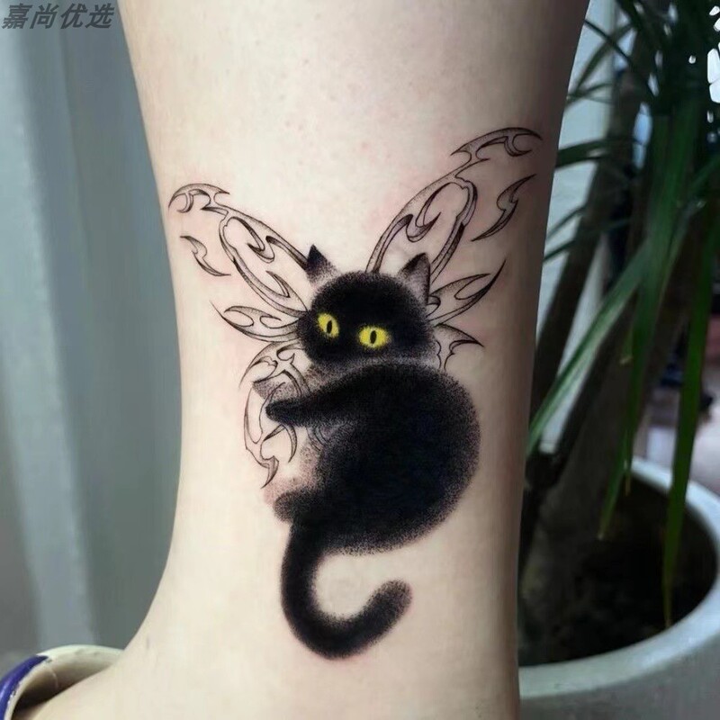 Tattoo Stickers for Women, Waterproof and Long-Lasting, Black Cat Wings, Couple Style, Cool and Stylish, Popular Online, Herbal Arm and Wrist Tattoo Stickers Tattoo Stickers for Women, Waterproof and Long-Lasting, Black Cat Wings, Couple Style, Cool and Stylish, Popular Online, Herbal Arm and Wrist Tattoo Stickers