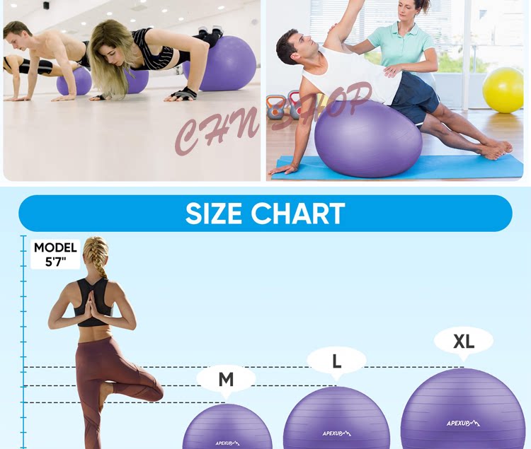 фитнес мяч yoga ball exercise ball for working out anti-burst and slip
