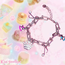 kisgoodbye bamboo bracelet series rhinestone cat claw y2k hot girl niche design cute couple bracelet